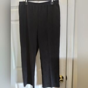 Alfred Dunner Black Straight Leg Cordoury Pants-Petite